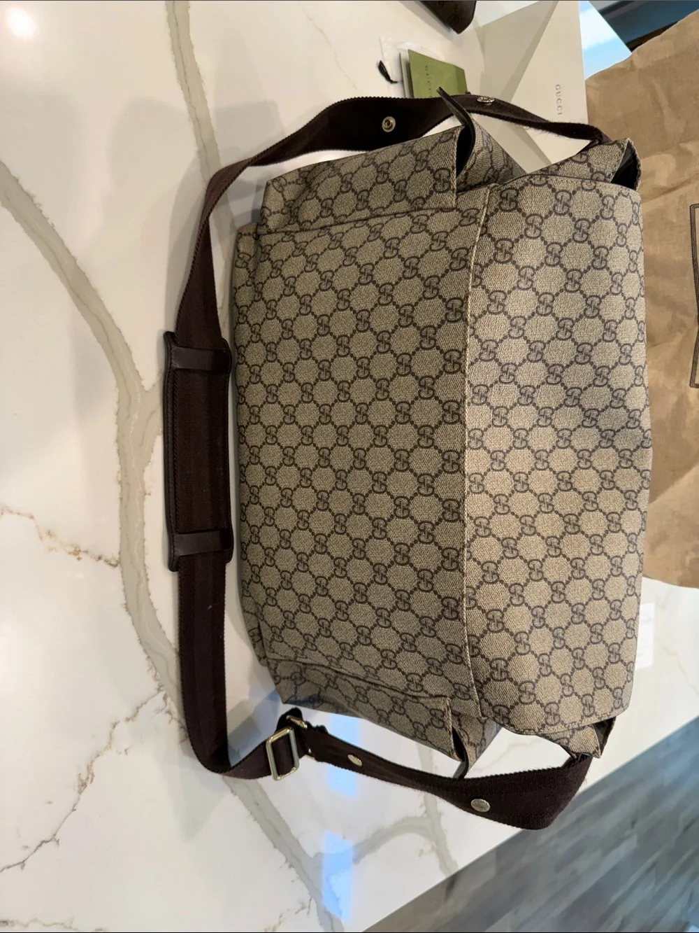 Gucci Brown GG Supreme Changing Bag